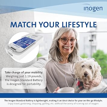 Inogen Standard (8-cell) Battery Replacement Battery - for the Inogen One G5/Inogen Rove 6-1.19 lbs. and 7.19 x 3.26 x 1.04 in