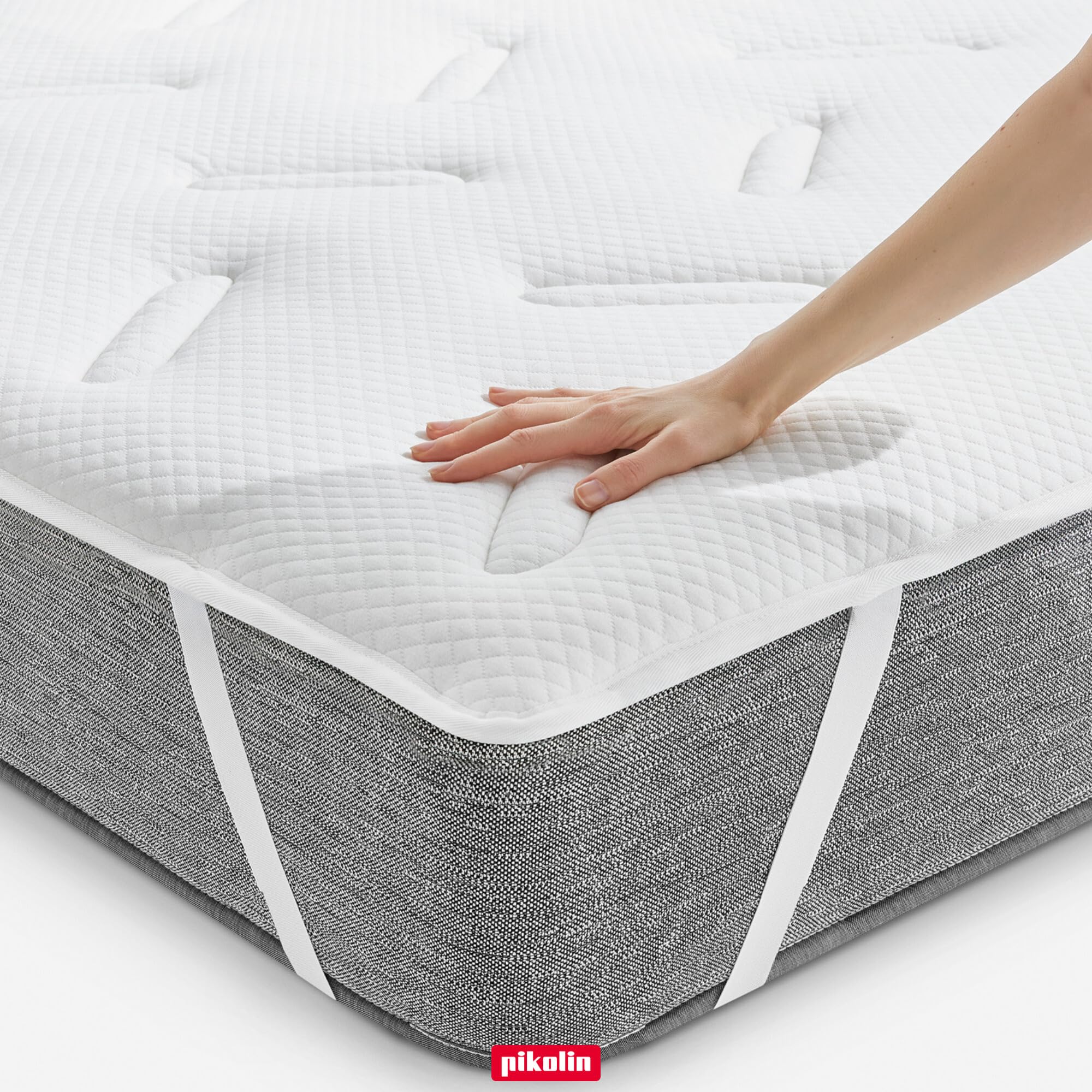 PIKOLIN - Surmatelas Mémoire de Forme 90x190 cm | Épaisseur 3 cm, Housse Déhoussable et Respirante | Confort Hôtelier, Soulage Les Tensions Musculaires | Modèle Nagoya, Certifié Oeko-TEX