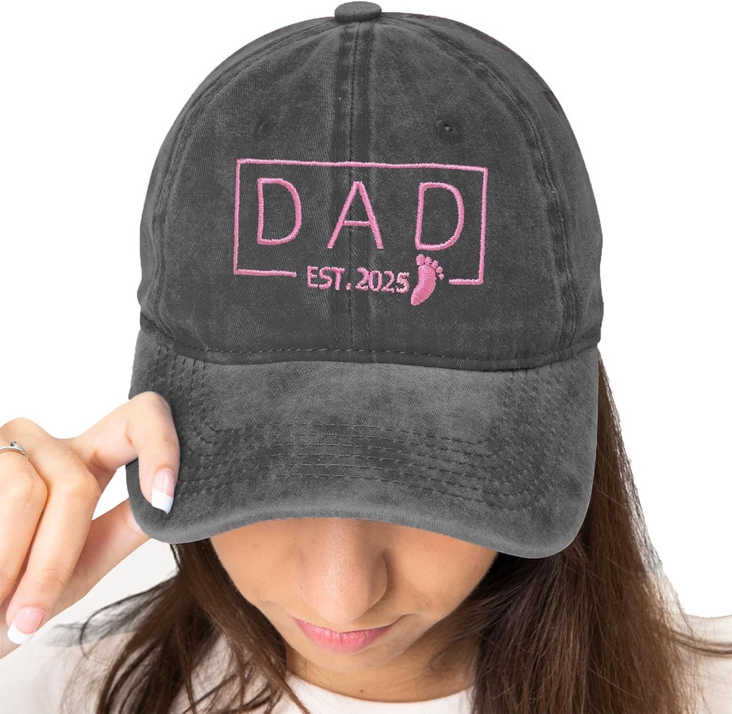 Dad Est 2025 Hat, Dad Gifts for Fathers Day from Daughter Son, Promoted to Daddy Baseball Cap New Father Gift - Image 4