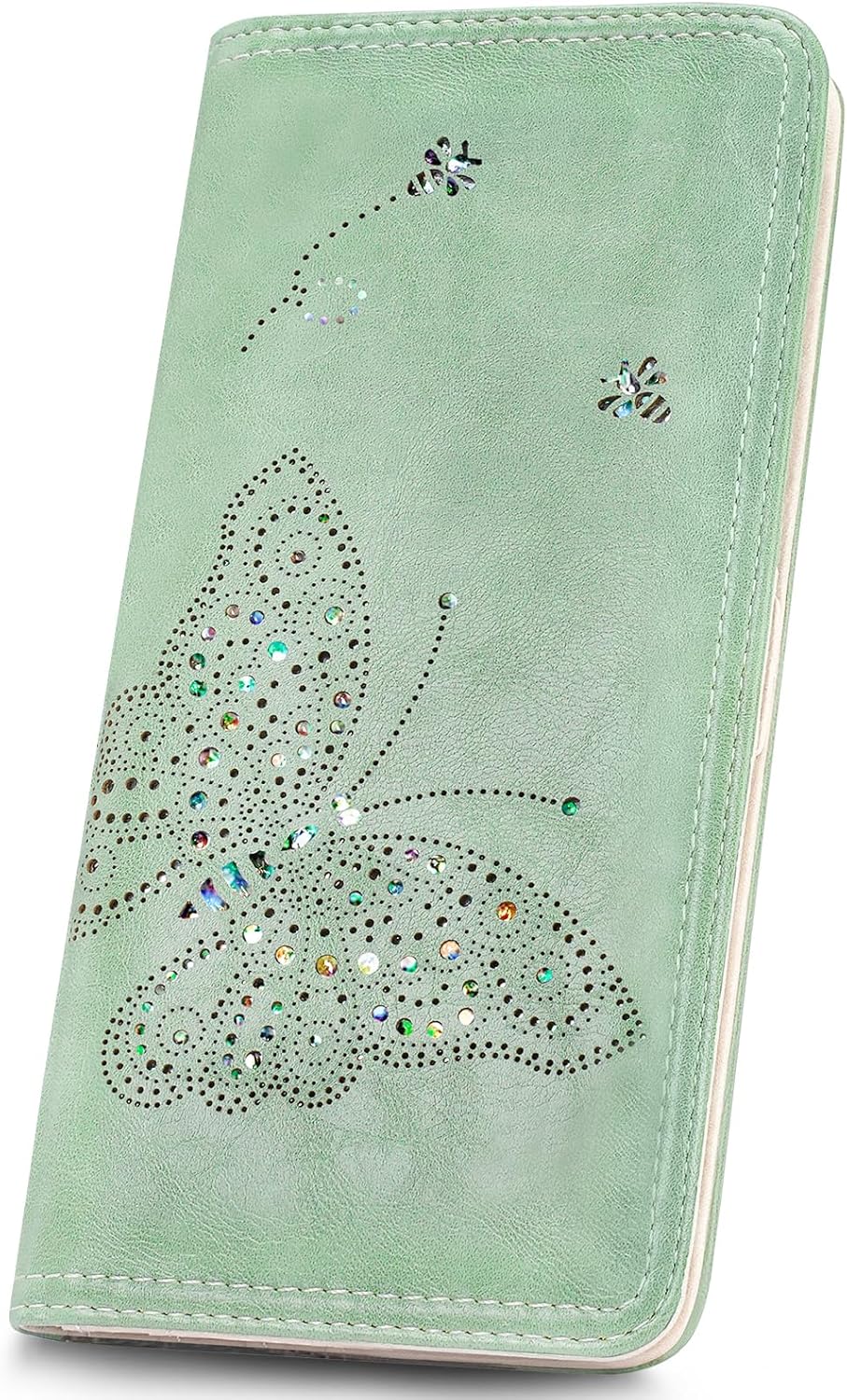 RFID Wallet Women Ultra Slim Thin Womens Wallet Compact Clutch Long Ladies Wallet for Women Peppermint-Mambo-Green