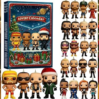Wrold Wrestling Champion 2025 Advent Calendar, 24 Days Countdown Calendar with 24 Legends and Champions, Gifts for Wrestling Fans and Collectors (1x)