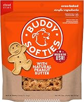 Buddy Biscuits Softies Peanut Butter Dog Treats - Soft Chewy 8oz Pouch, Oven-Baked USA, Natural Ingredients for All Dogs