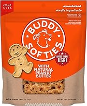 Buddy Biscuits Softies 8 oz Pouch, Soft & Chewy, Natural Peanut Butter Flavor Dog Treats, Oven Baked in The USA