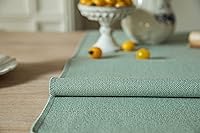 Vista 26 de ZeeMart Light Grey Table Runners 108 Inches Long, Burlap Linen Style Rustic Farmhouse Table Runner, Long Boho Dining Table Runner, 13x108 Inches