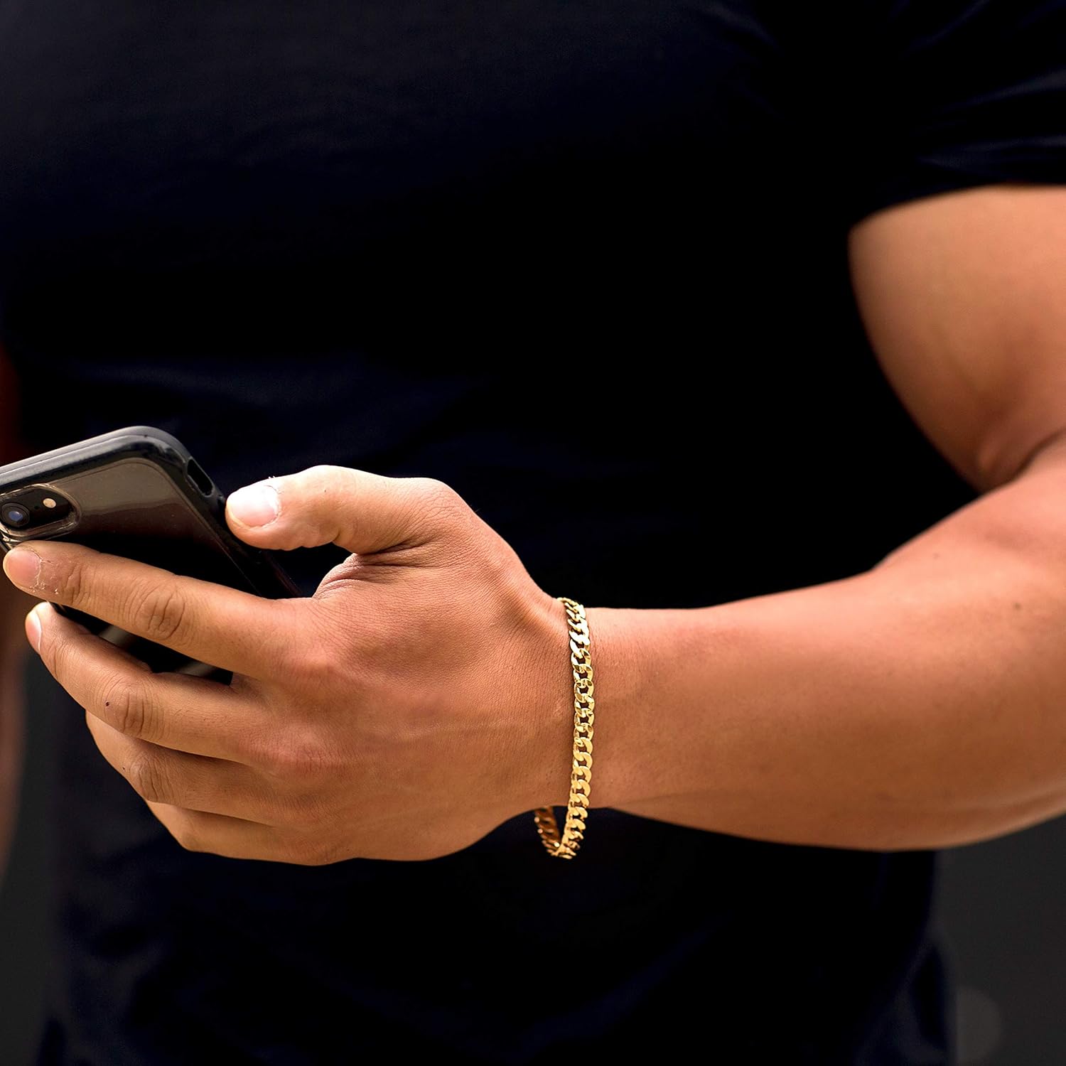 LIFETIME JEWELRY 6mm Cuban Link Chain Bracelet for Men and Women 24k Gold Plated - Image 2