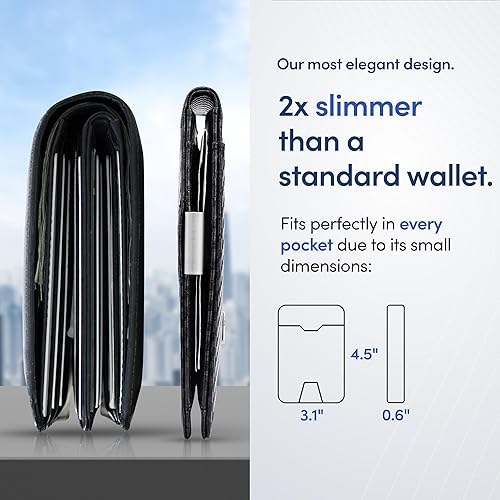 Miniatura 4 de TRAVANDO AUSTIN - Cartera delgada para hombre con clip para dinero, bloqueo RFID, soporte para tarjetas de crédito plegable para hombres con caja de