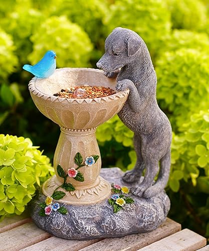 Vista 10 de Estatuas de gato para baño de pájaros: esculturas al aire libre para jardín, césped, patio, balcón, porche, regalos únicos para madres y abuelas