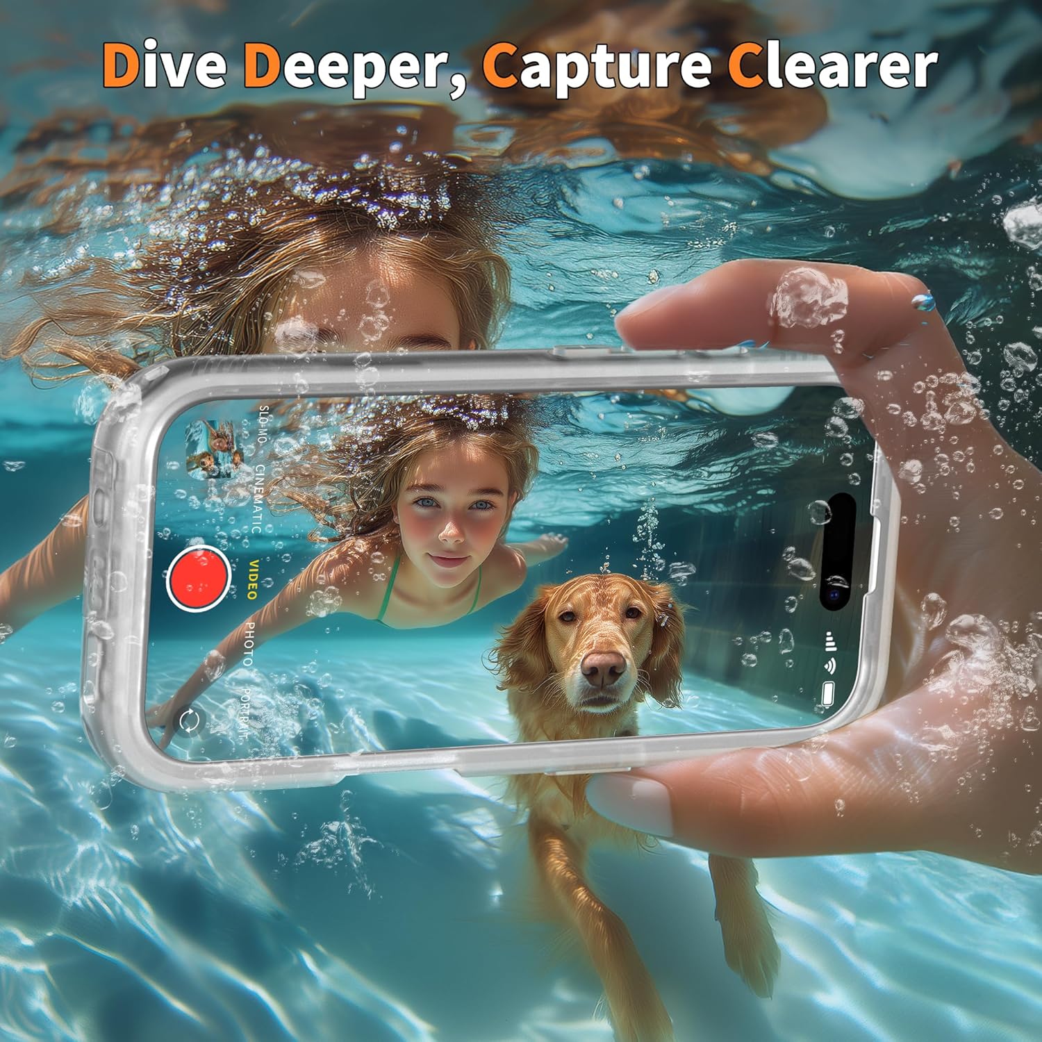 Cozycase for iPhone 16 Case Waterproof - 360 Heavy Duty with Screen/Camera Protector Shockproof IP68 Underwater Dustproof Water Dust Shock Proof Full Body/Front and Back Case Frosted Clear 6.1 inch