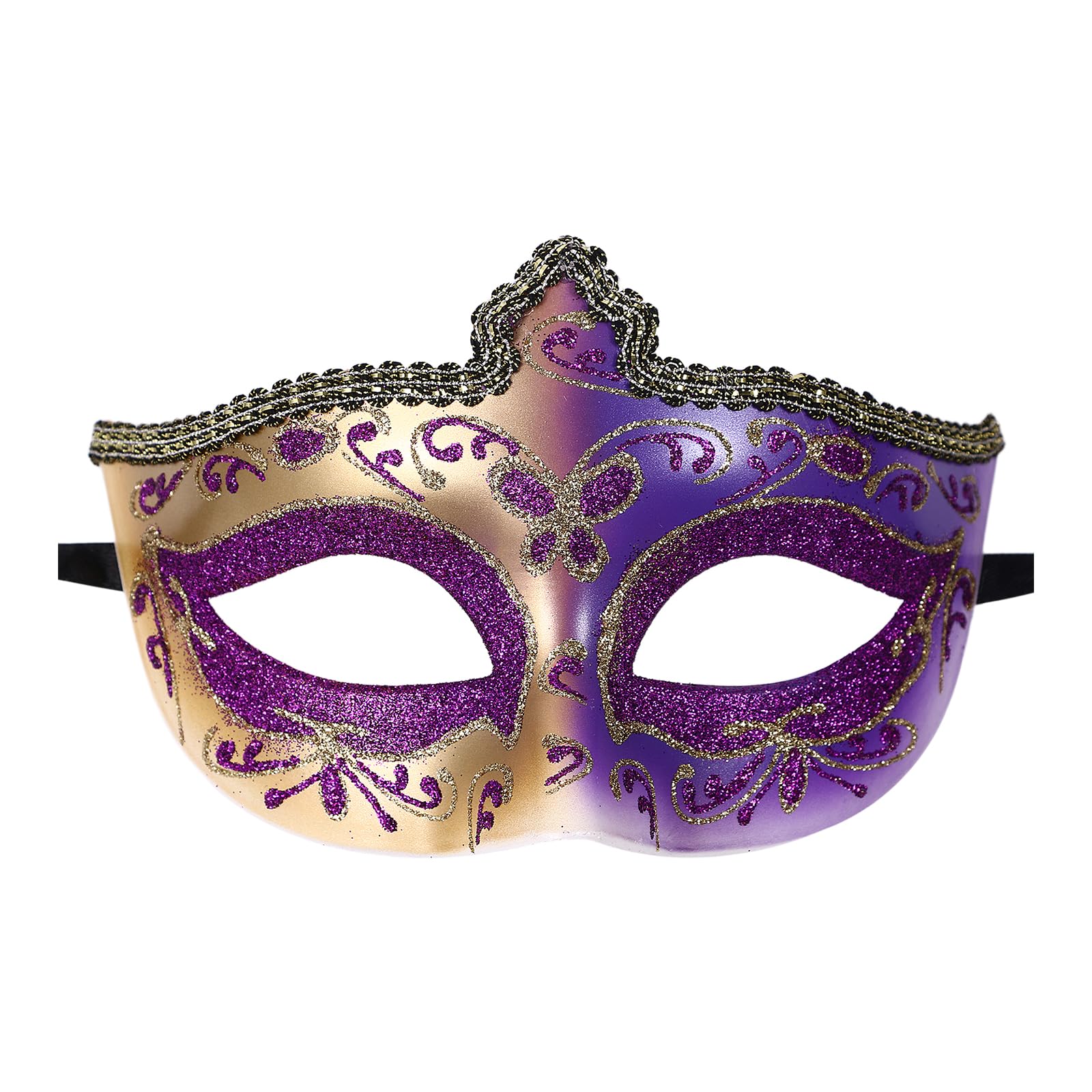 Oidea Masquerade Mask for Men: Vintage Venetian Mask Halloween Mardi Gras Mascarade Ball Costume Prom Party Masks for Men and Women Purple