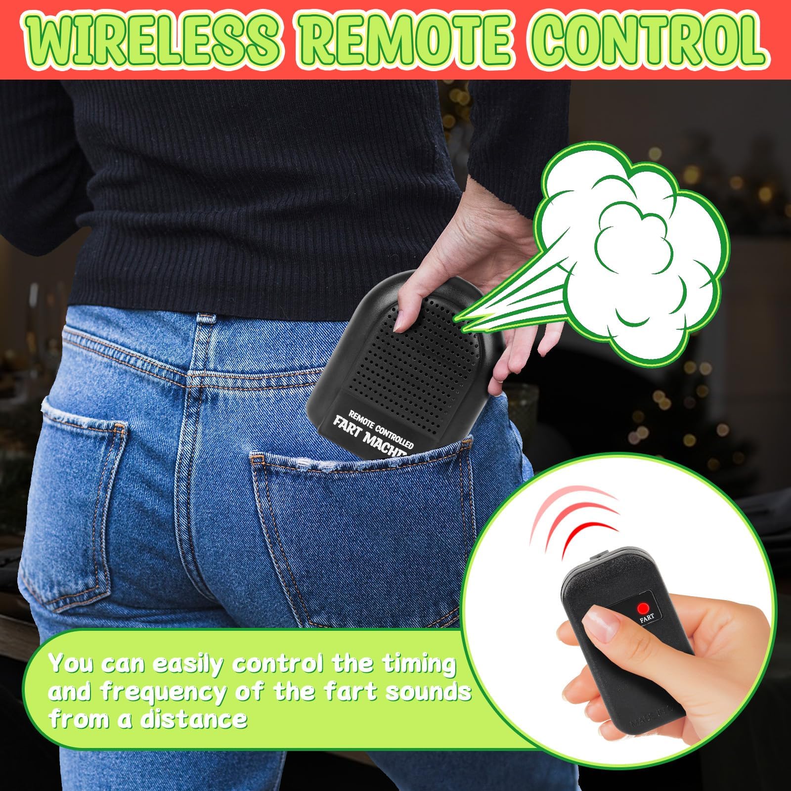 Pipihome Macchina per Scoregge, Scorregge Finte, Scatola per Scoreggia con Telecomando, Prank Noise Maker, Fart Box Fart Toy Prank Noise Maker per Adulti (A)