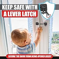 Vista 3 de [Upgrade Adjustable] 6”-10” Cabin Hook Eye Latch Gate, Heavy Duty 4 Mounting Points Bracket, Barn Door Lock Latch, Durable Door Swivel Window Hook