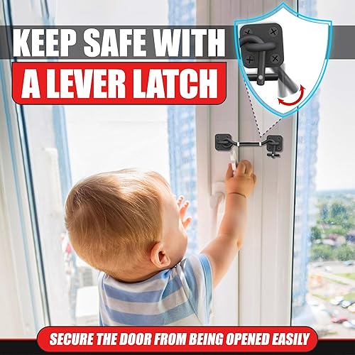 Miniatura 3 de Actualización ajustable Puerta de gancho de cabina de 6 a 10 pulgadas, soporte de 4 puntos de montaje resistente, pestillo de bloqueo de puerta de