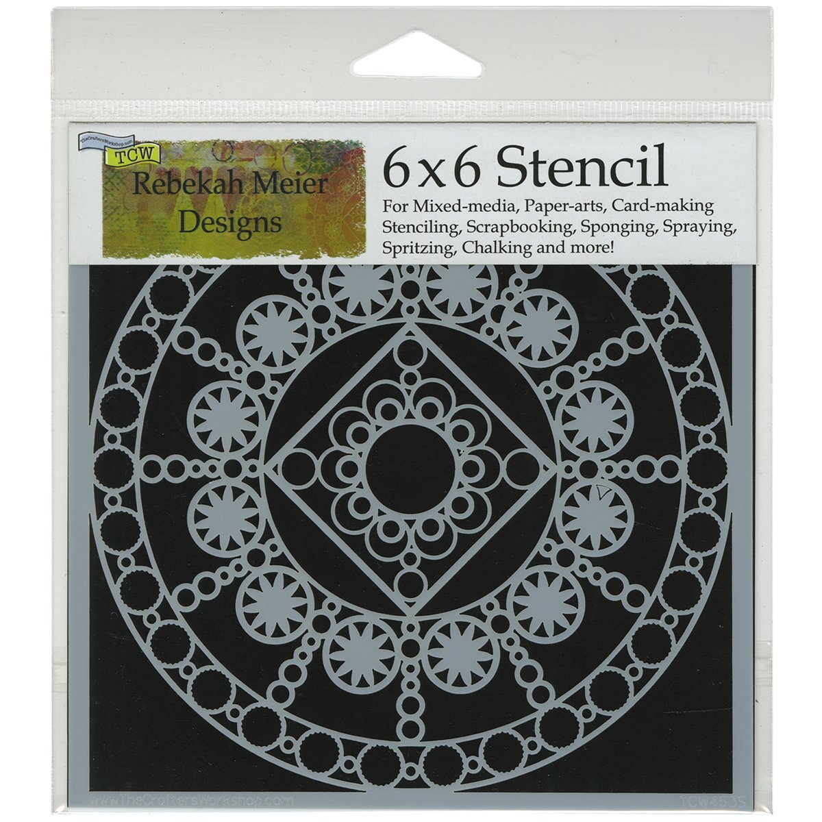 The Crafter's Workshop 6 x 6-inch Byzantine Stencil, Black/ White