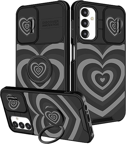 Funermei Funda para Samsung Galaxy A14 5G (2 en 1 para Samsung A14 5G para mujeres, linda funda de corazón femenino, estética, de lujo, para