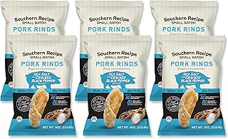 Southern Recipe Small Batch Pork Rinds | Sea Salt & Cracked Black Pepper...