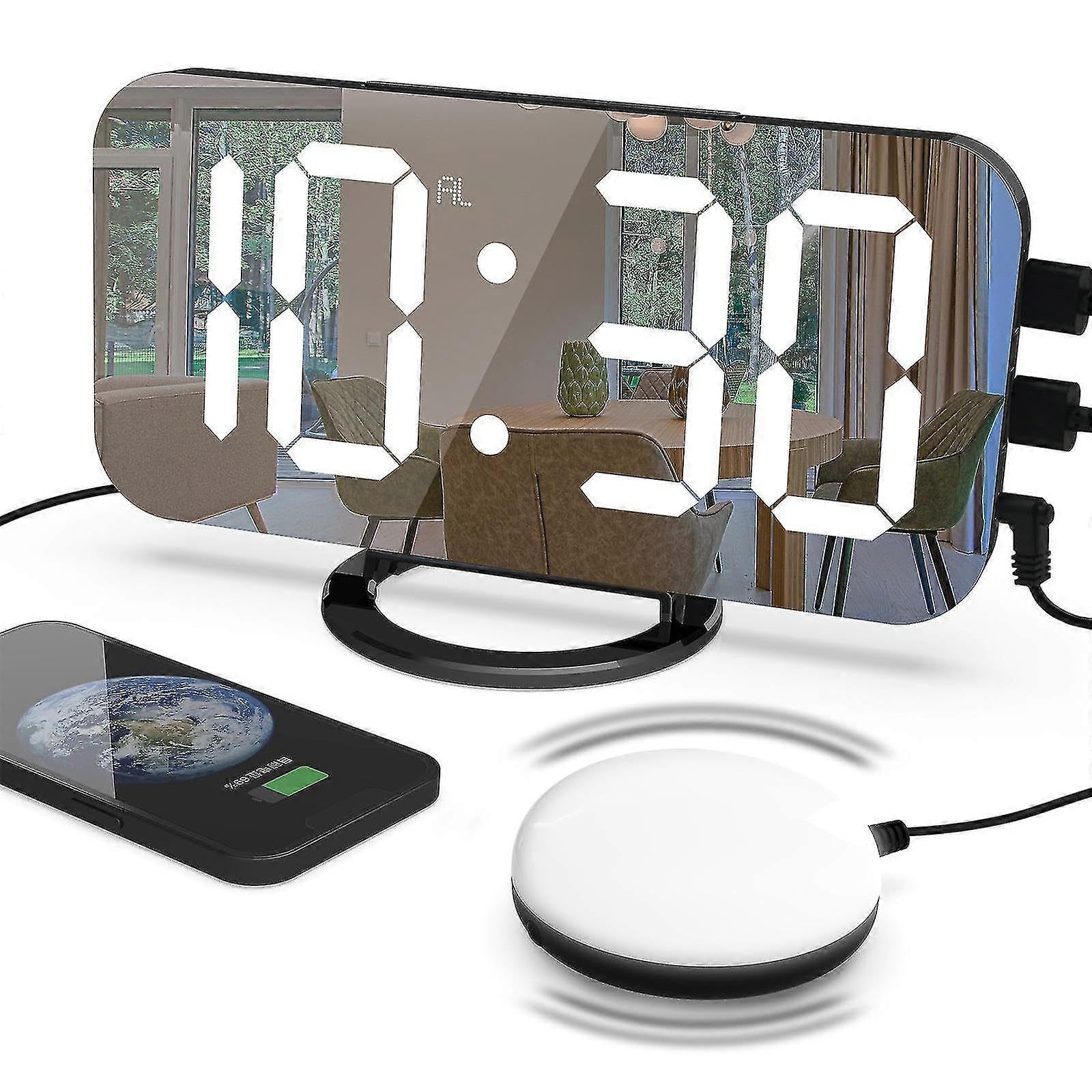JOYHAPPST Loud Alarm C With Bed Shaker For Sleeper,dual Vibrating Alarm C With Usb Charr For Hearing-imped Deaf