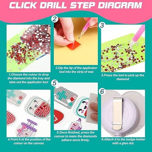 Miniatura 5 de 12 piezas de diamantes de imitación para enfermera, regalo de bricolaje, carretes retráctiles con clip de cocodrilo, clip de identificación de