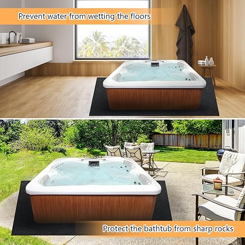 Miniatura 5 de Aboofx Tapete para bañera de hidromasaje de 88 pulgadas para exteriores con bolsa de transporte, almohadilla cuadrada grande para bañera inflable