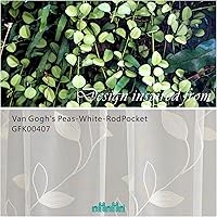 Vista 2 de NHNHN Juego de 2 paneles de cortinas traslúcidas de 63 pulgadas de largo, paneles de cortina de gasa semitransparentes bordados, cortinas