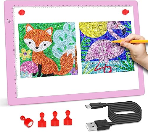 Miniatura 8 de comzler Tablero de luz, Caja de luz de seguimiento A4, almohadilla de luz magnética, Mesa de luz para rastreo, Tablero de dibujo de luz LED,