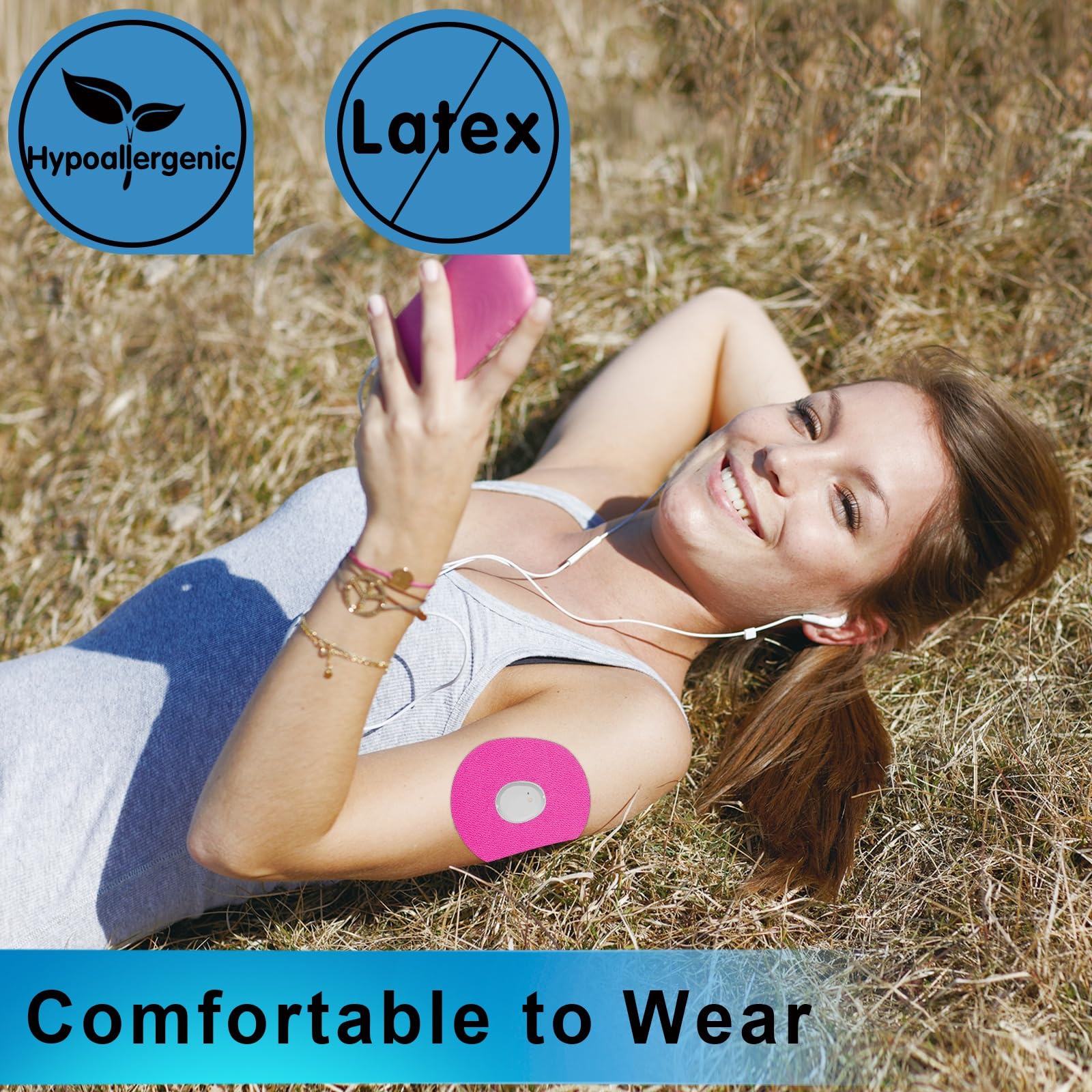 G7 Klebepflaster, wasserdicht, vorgeschnitten, mit Löchern, hypoallergen, langlebig, latexfrei, 30 Stück, zehn Farben
