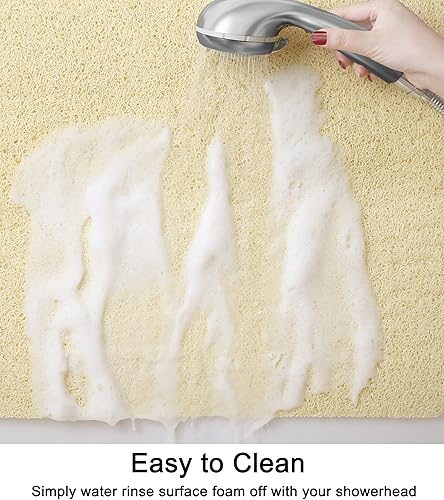 Miniatura 6 de Leotruny Tapete de ducha para bañera de 40 x 16 pulgadas, antideslizante, suave, de PVC, para baño (C02-beige)