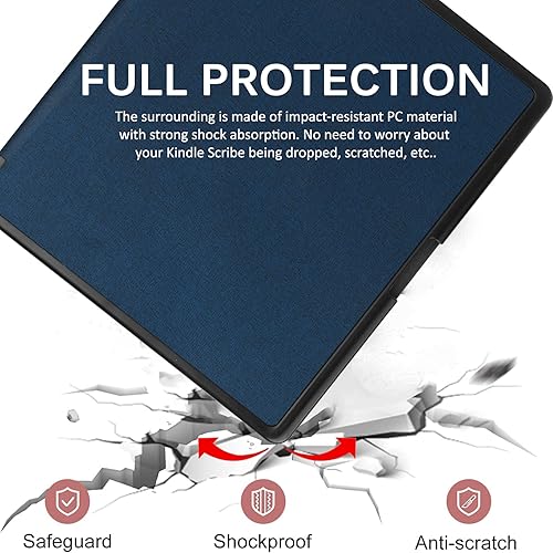 Miniatura 6 de Miimall Funda compatible con Kindle Scribe 2022, piel sintética de alta calidad con encendidoapagado automático y múltiples ángulos de visión, funda