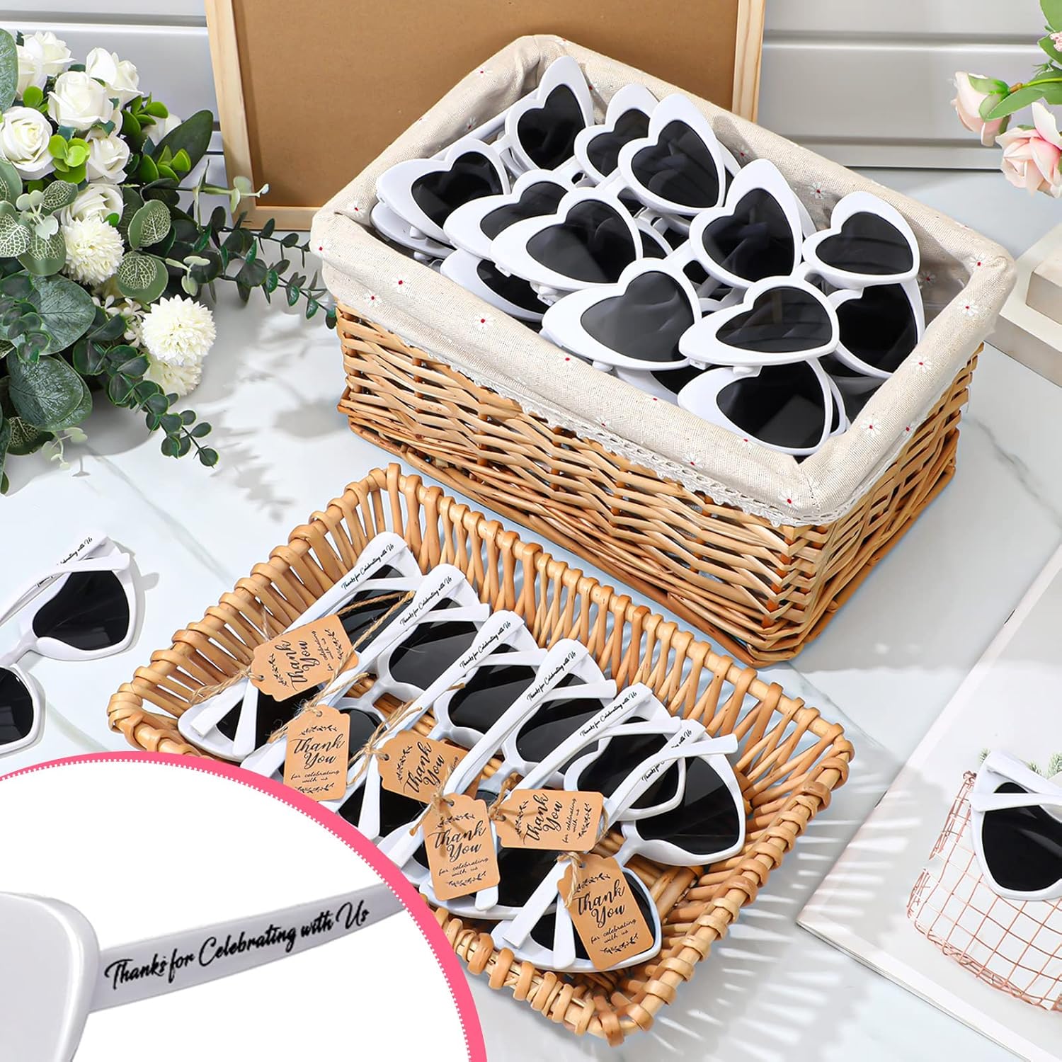 Vabean Wedding Heart Sunglasses Bulk Wedding Gifts Bachelorette Bridal Party Favors for Guests Reception - Image 5