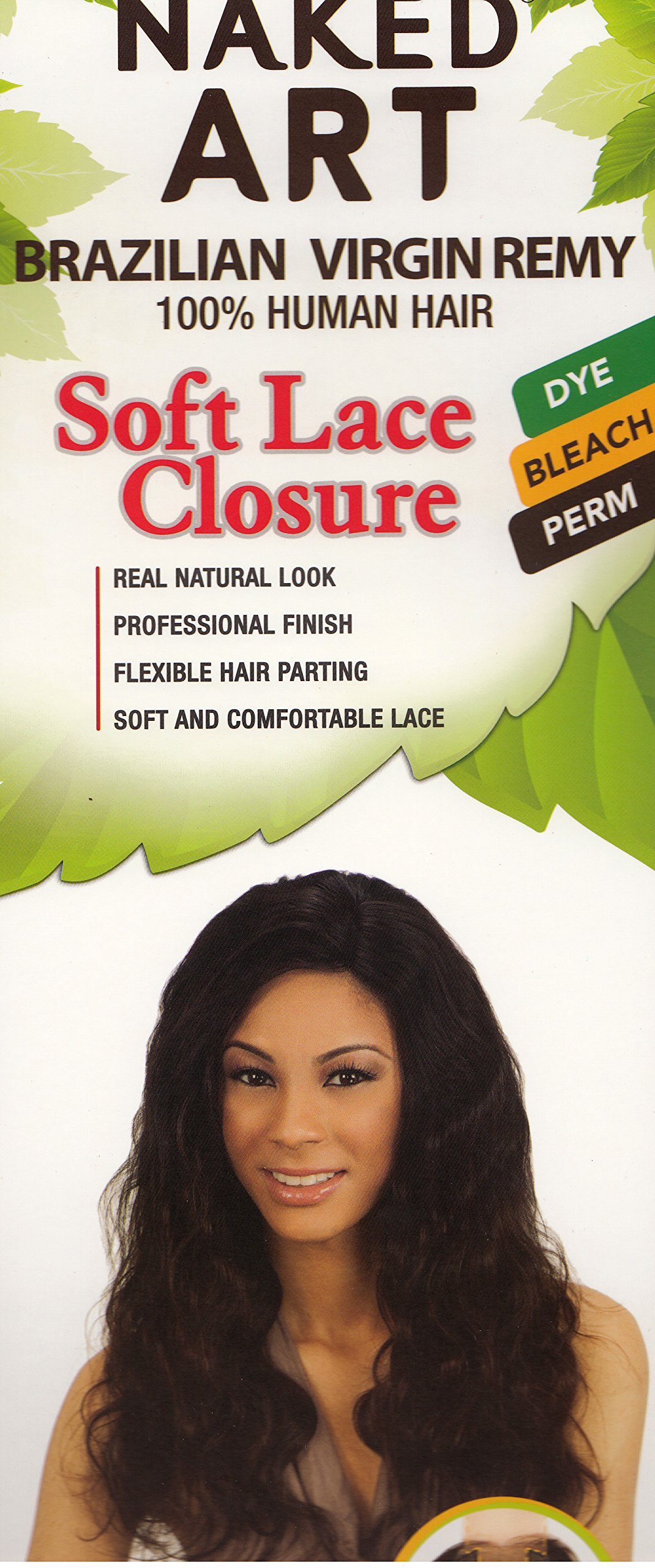 Naked Art Brazilian Virgin Remy - Soft Lace Closure 14" Color: Natural