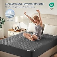 Vista 3 de BEDLORE Protector de colchón impermeable, tamaño California King, con bolsillo profundo de 6 a 18 pulgadas de profundidad, suave y silencioso, a