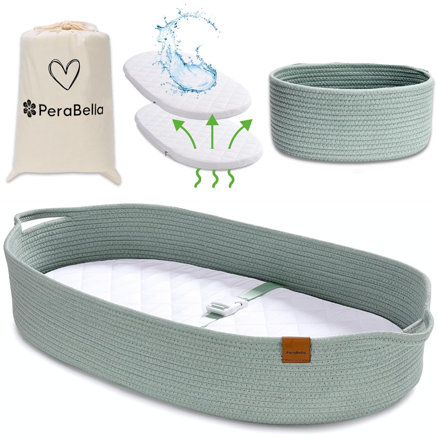 Baby changing basket with foam pad for dresser