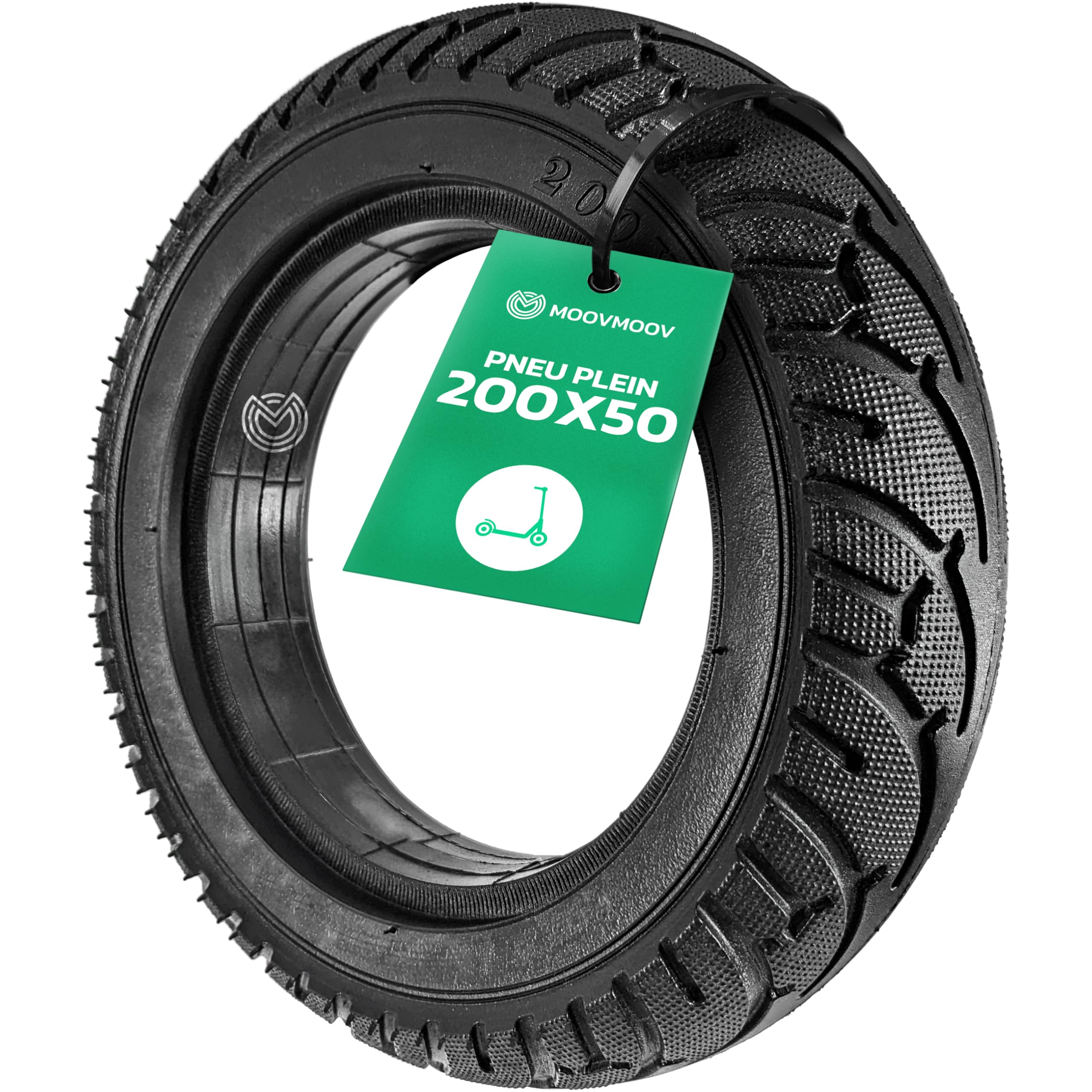 MOOVMOOV Pneu Plein 200x50 Compatible pour E-twow Roue Avant - Speedway Mini 4 Pro Roue Arrière et Autres - Pneu Increvable 200x50 Anti Crevaison pour Trottinette Électrique