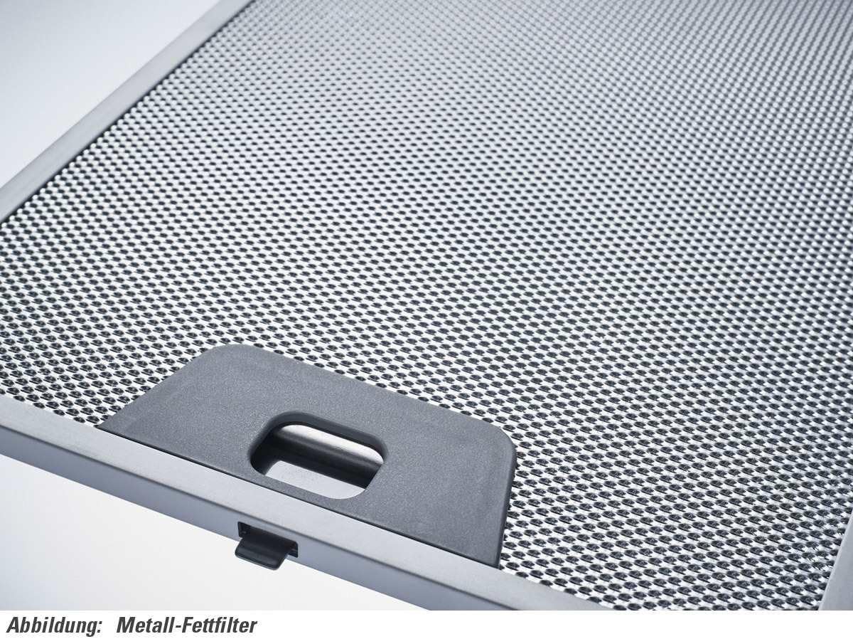 Close-up of the metal grease filter with handle