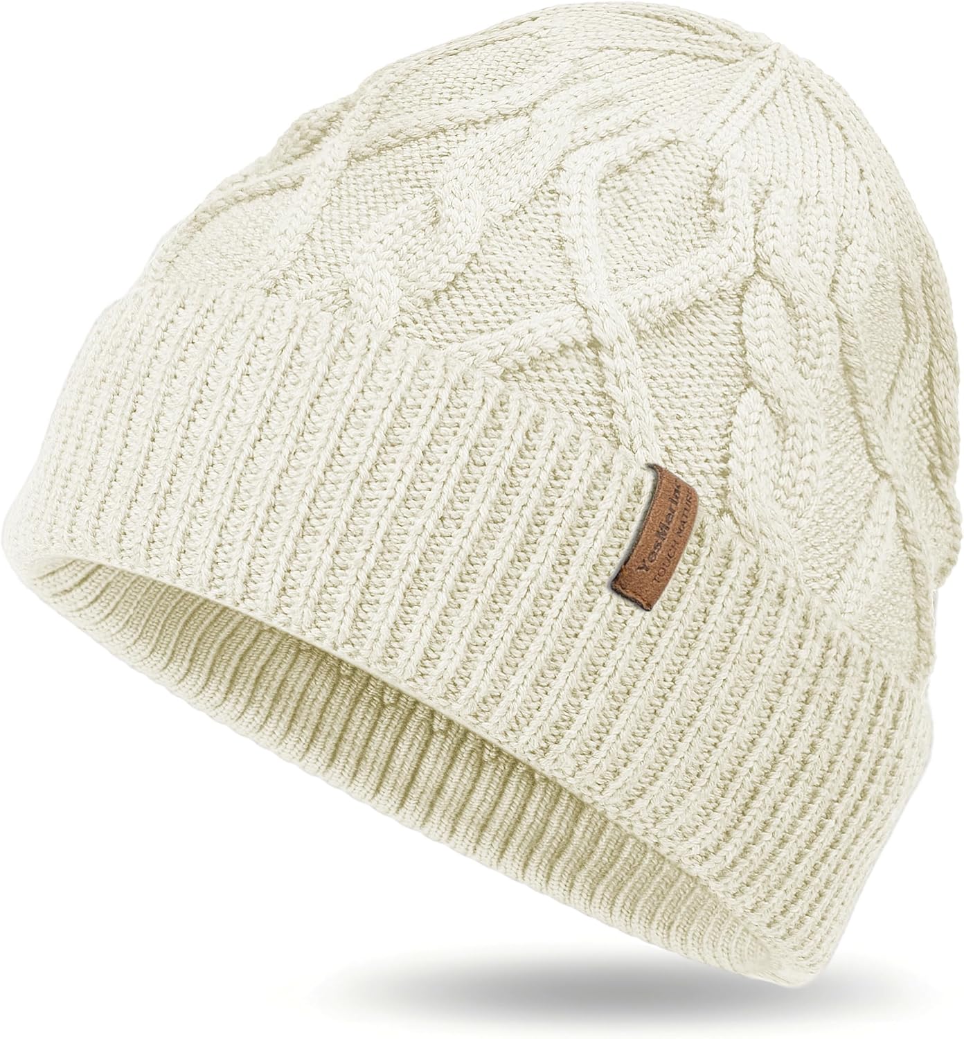 100% Merino Wool Beanie for Men Women, Knit Cuffed Winter Hat, Lightweight Warm Breathable Cap, Unisex Outdoor Gift