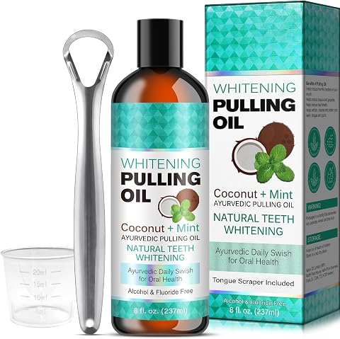 Aceite Blanqueador, Enjuague Bucal Con Aceite De Coco, Enjuague Bucal Con Aceite Blanqueador Natural, Mezcla Premium De Limpieza Y Reducción De Placa De 8 Onzas Líquidas, Elimina El Sarro Y La Placa