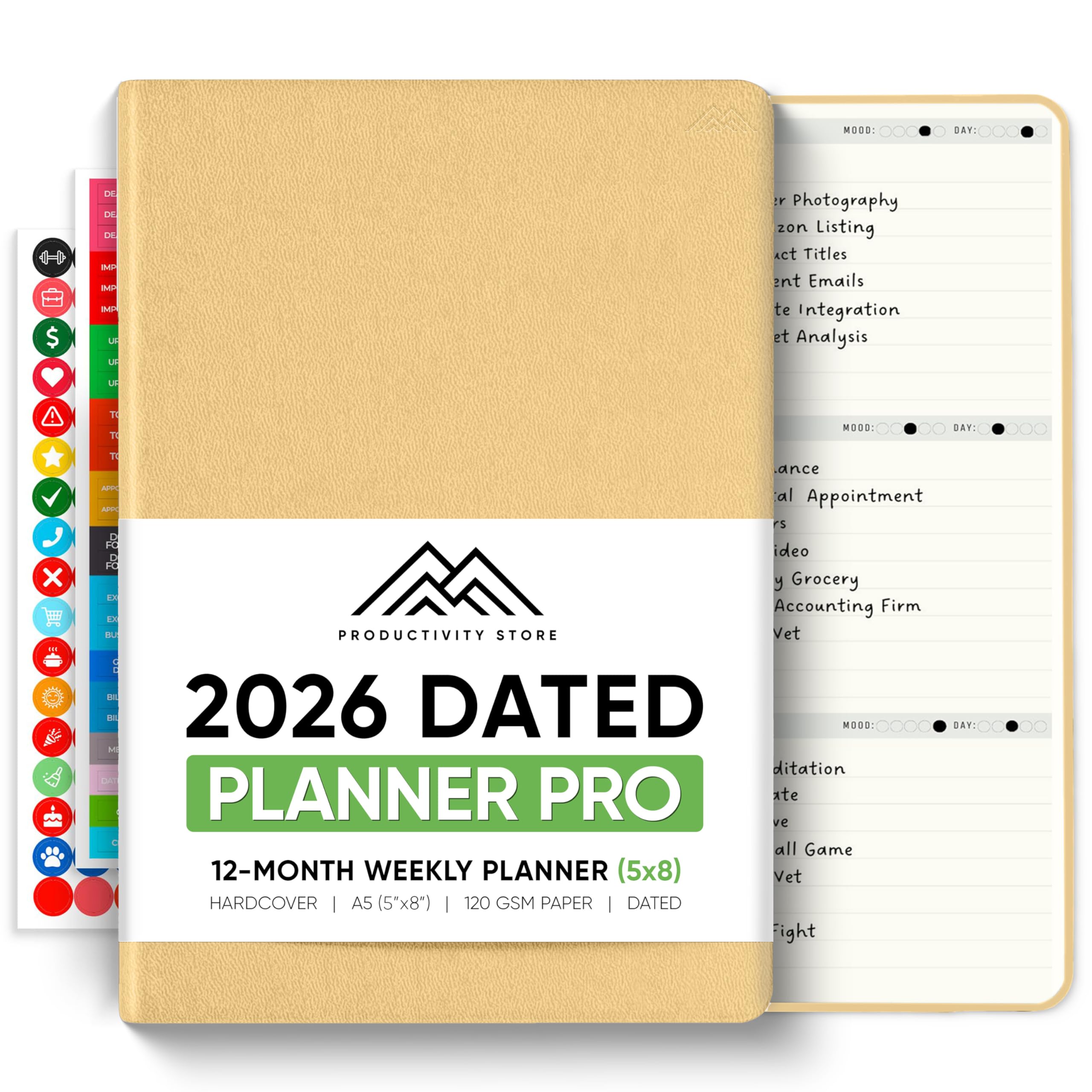 Planer 2024 - najlepszy dzienny, tygodniowy i miesięczny planer celów i produktywności, pełny roczny, niedatowany planer dla mężczyzn i kobiet, zwiększenie produktywności i szczęścia w pracy, życiu i