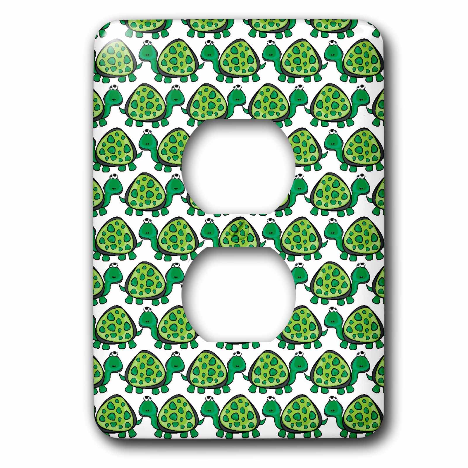 2 prises de courant tortues vertes 3dRose décoration murale pour chambre d'enfant