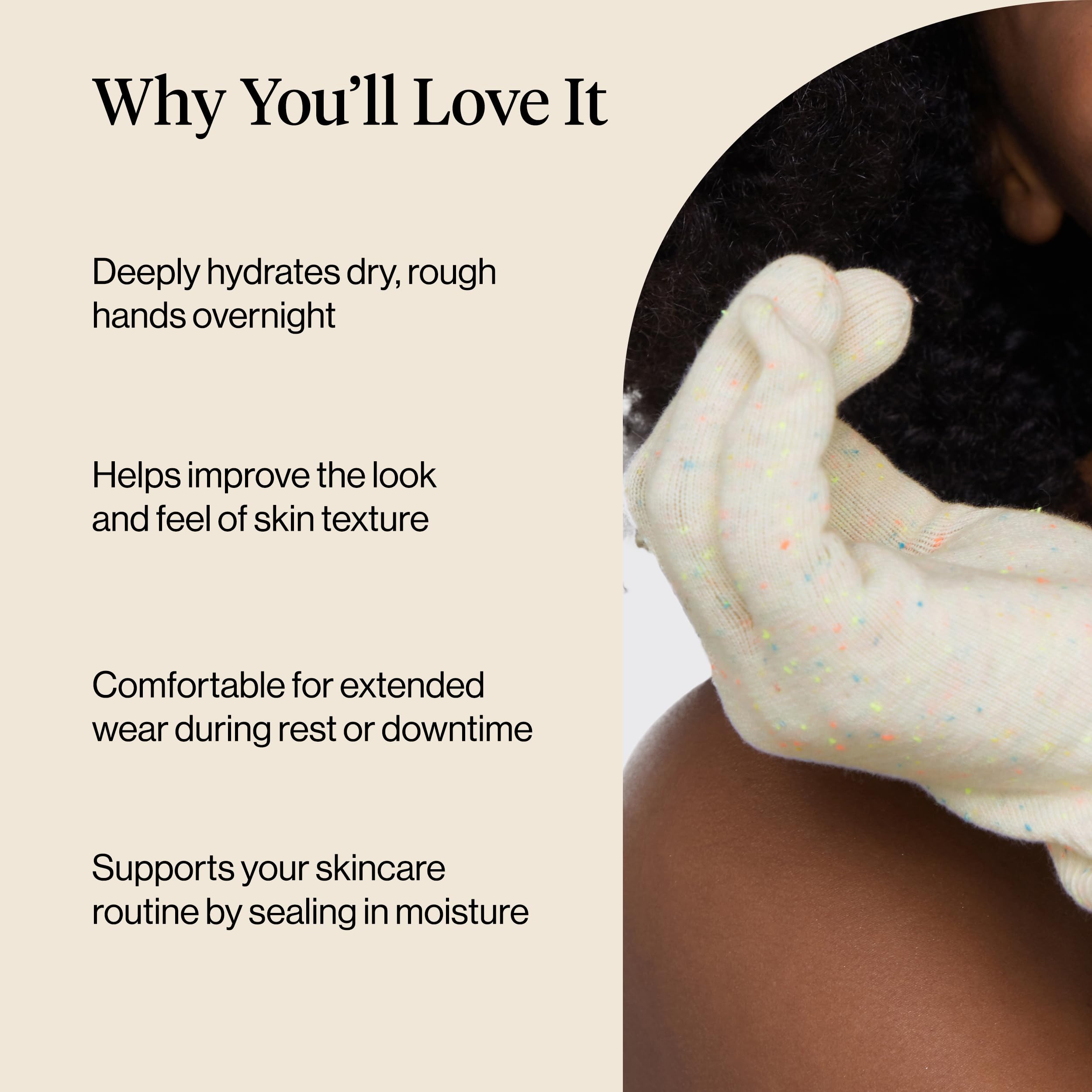 Kitsch Moisturizing Gloves for Dry Hands, Soft Cotton Overnight Hand Mask
