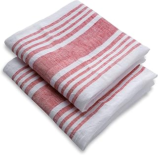 Linen Hand Towel, 100% Linen Kitchen Towels, Red Dish Towel Quick-Drying...