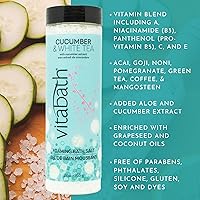 Vista 2 de Vitabath Sales de baño espumosas de pepino y té blanco, aromaterapia relajante para el cuidado de la piel, para el cuidado de la piel, calmante
