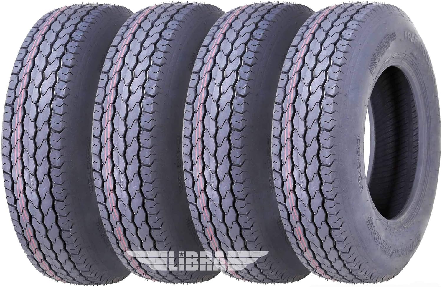 FREE COUNTRY 4 Premium Trailer Tires ST 205/75D14 F78-14 Load Range C Deep Tread - 11020