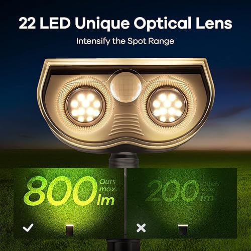 Miniatura 4 de Linkind Luces solares para exteriores, sensor de movimiento, luces solares para exteriores, 3 modos IP67 impermeables, sensor de movimiento LED del