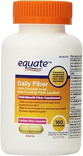 Equate Fiber Therapy, For Regularity Fiber Supplement Capsules, 160-Count Bottle