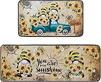 Vista 47 de Alfombras de Cocina Marrón, Alfombras de Microfibra Antideslizantes y Lavables para el Piso de la Cocina, Juego de 2 Piezas de Alfombras Decorativas