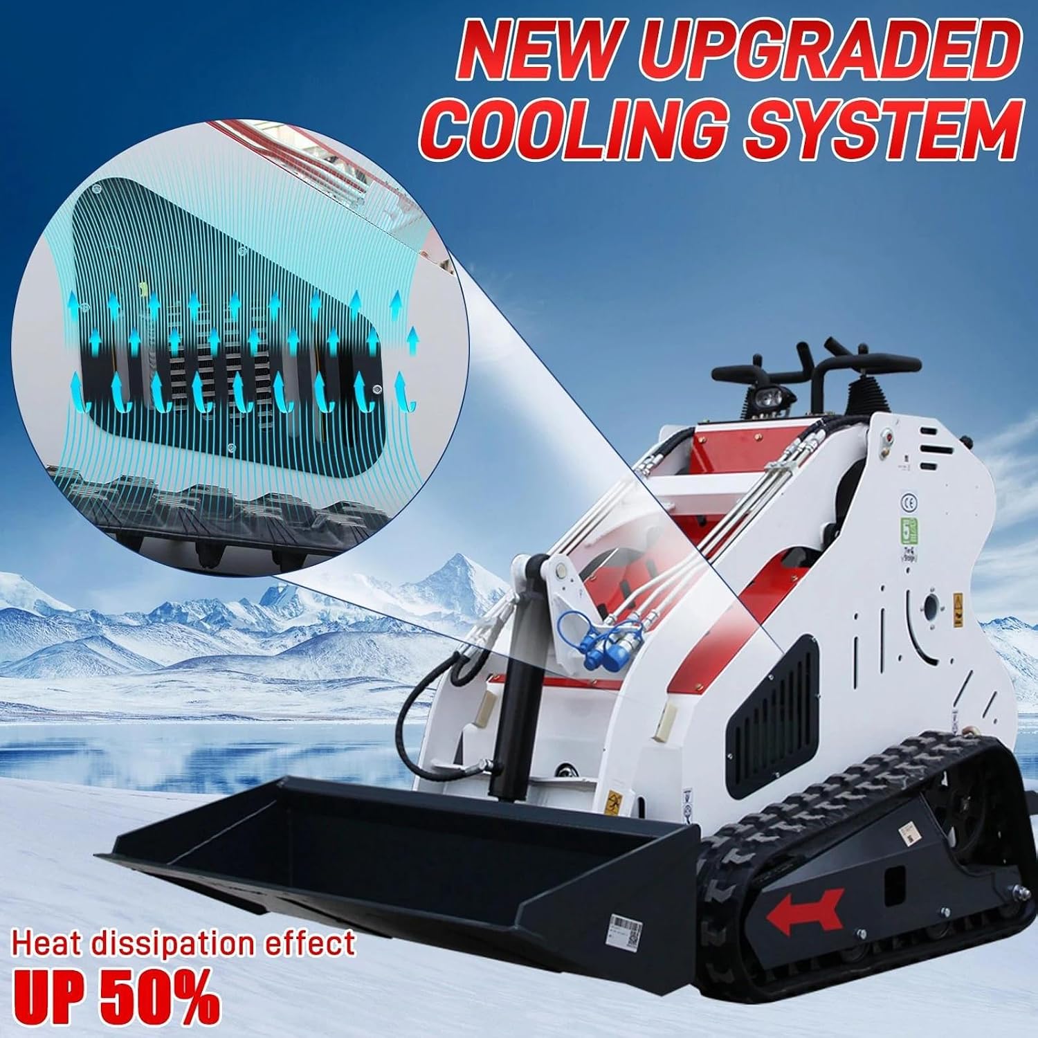 Mini Skid Steer and 13x20 Ft Galvanized Steel Garage Bundle, 13.6 HP B & S Engine, 308 lb Rated Load, Heavy-Duty Rubber Tracks