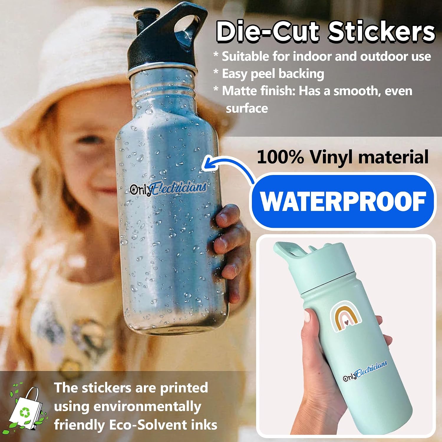 Electrician Sticker, Waterproof Vinyl Decal, Yellow, Cartoon Style, Ideal for Hard Hat, Car, Water Bottle, Laptop, Phone & More