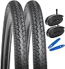 YUNSCM 2-PCS 26 Road Bike Tires 26x1.7547-559 and 26 Heavy Duty Bike Tubes Schrader Valve Compatible with 26 X 1.75 Bike Bicycle Tires and Tubes Y-1124