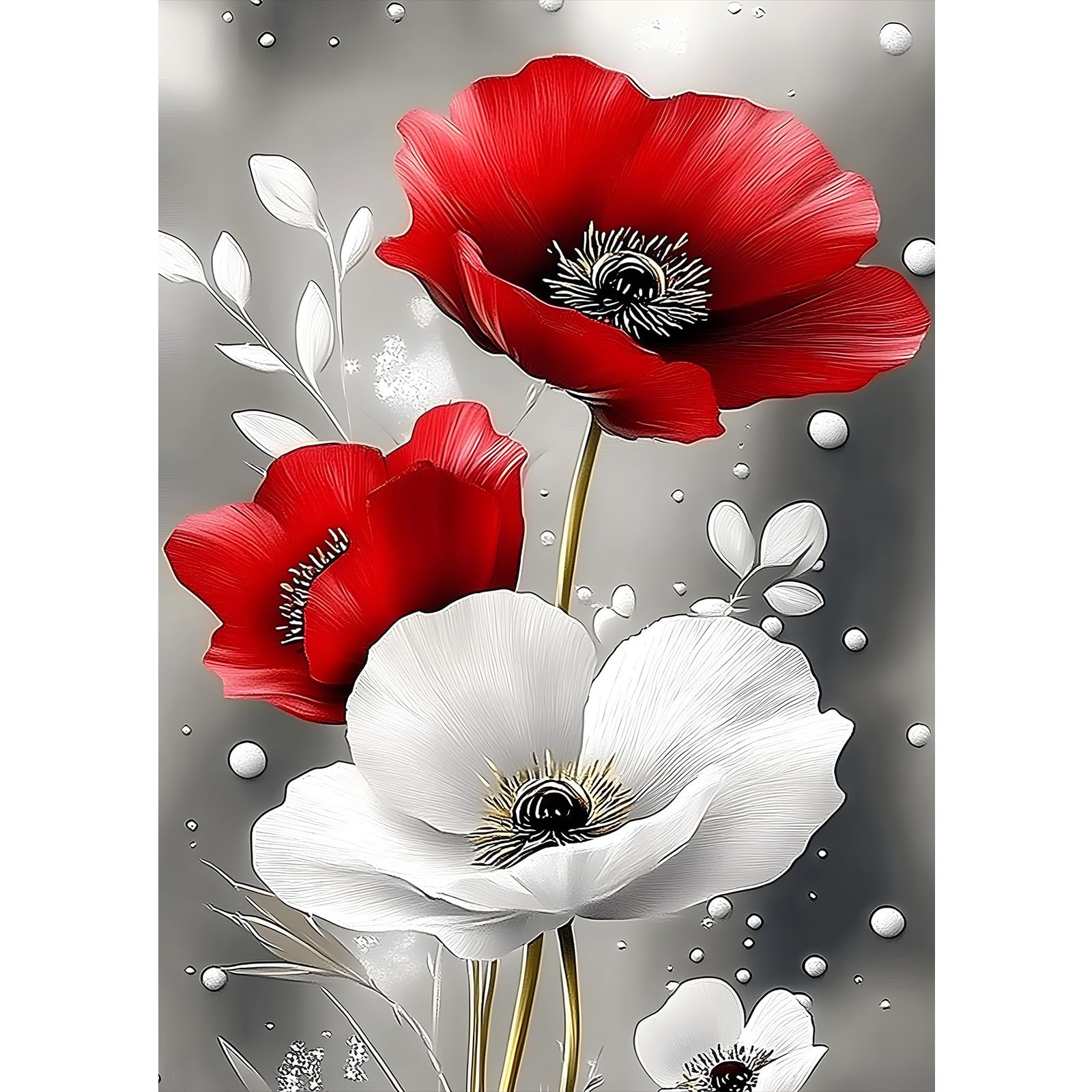5D Diamond Painting Kit Completo Fiore Di Papavero Kit Pittura Diamante