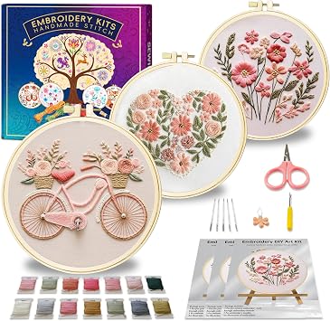 Huacan Embroidery Kit for Beginners with Tutorial Video & Gift Box