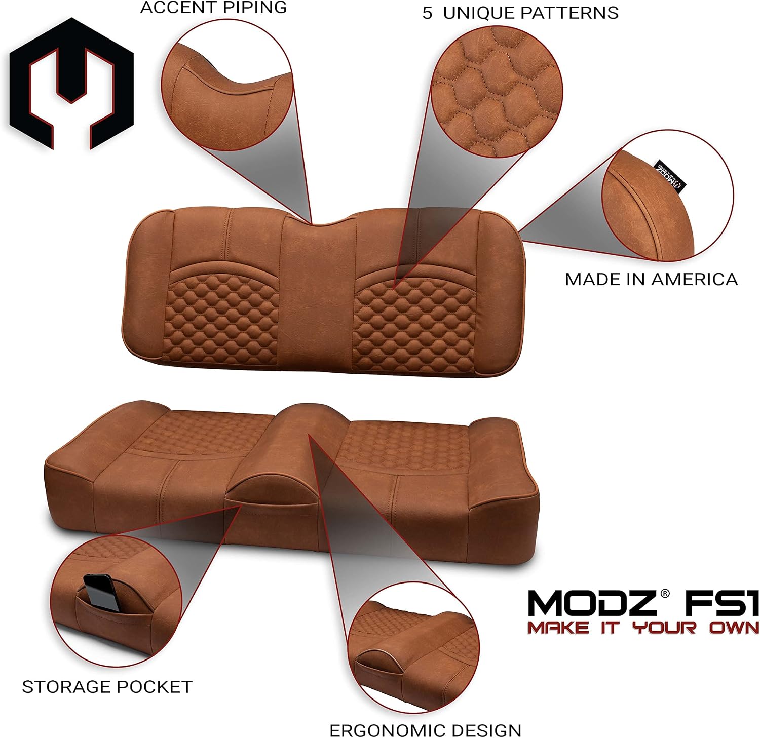 MODZ® FS1 カスタムゴルフカートフロントシート ICON用 - [40ドル追加 